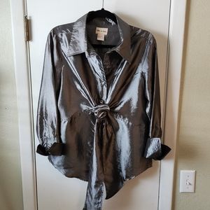 Toffee and Apple Metallic Blouse